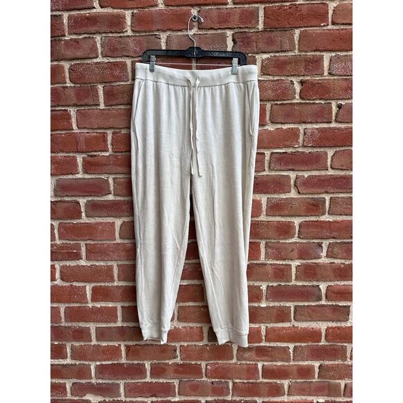 Eileen Fisher $168 Cozy Velour Knit Jogger Pants Luxury chalk Medium - Picture 2 of 10